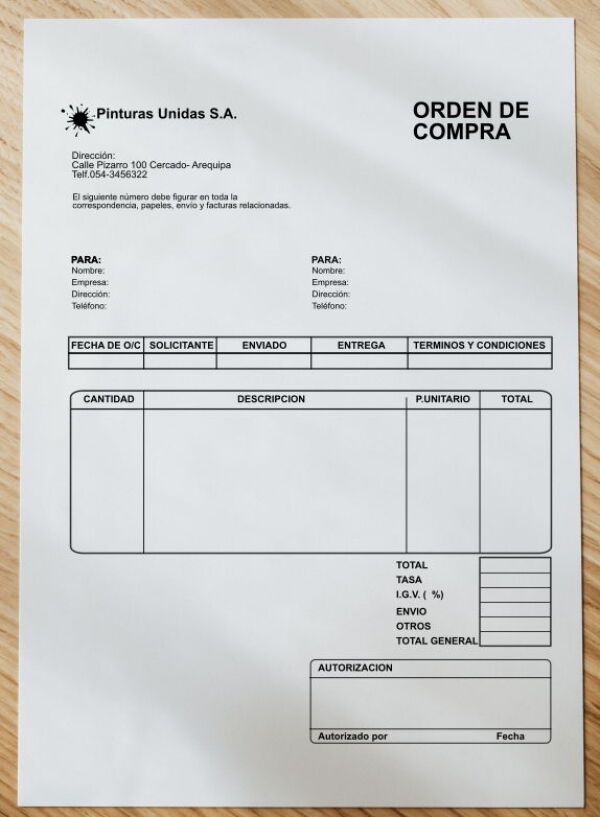 orden de compra